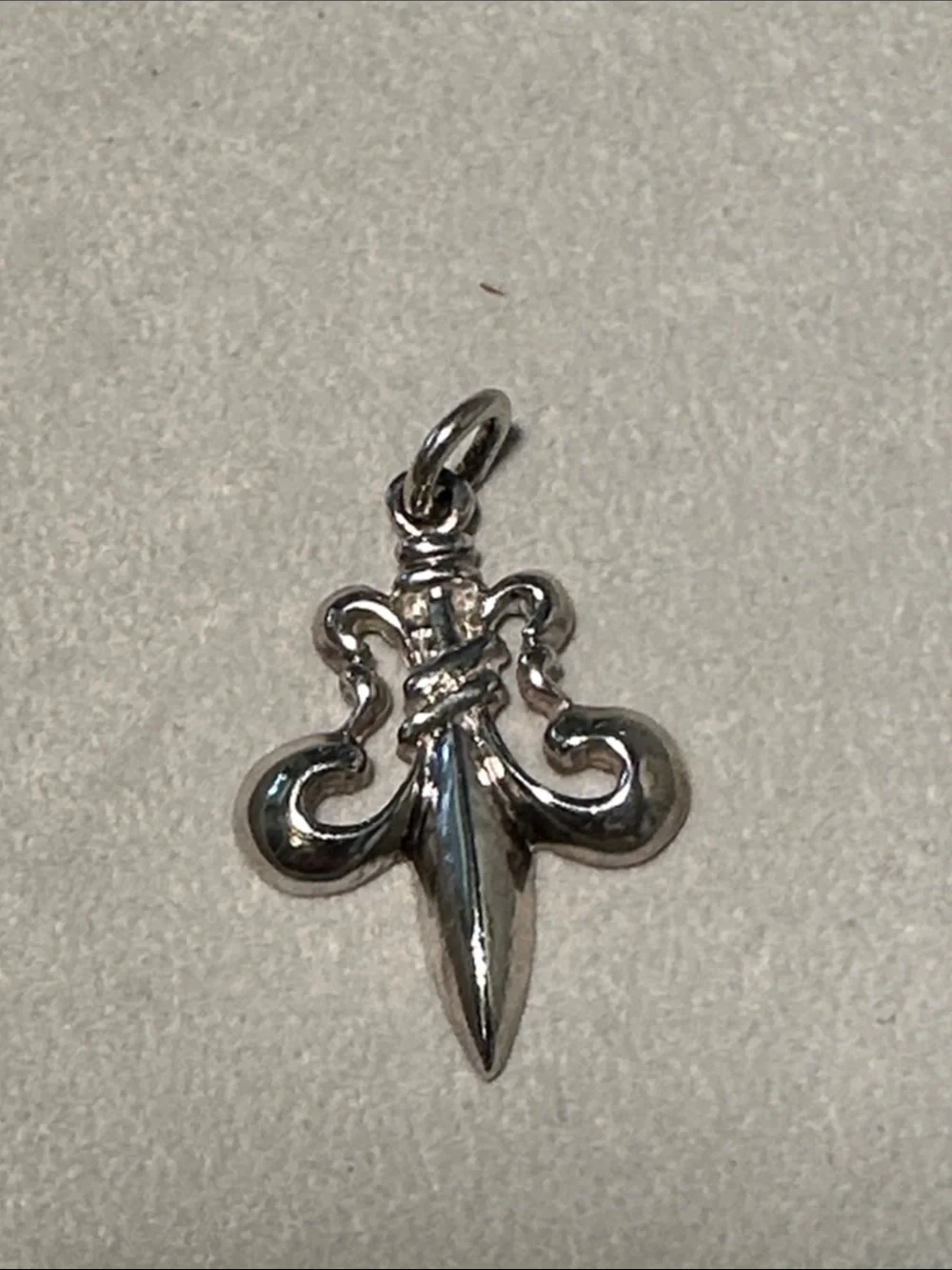 Silver Fleur-de-Lis Dagger Pendant